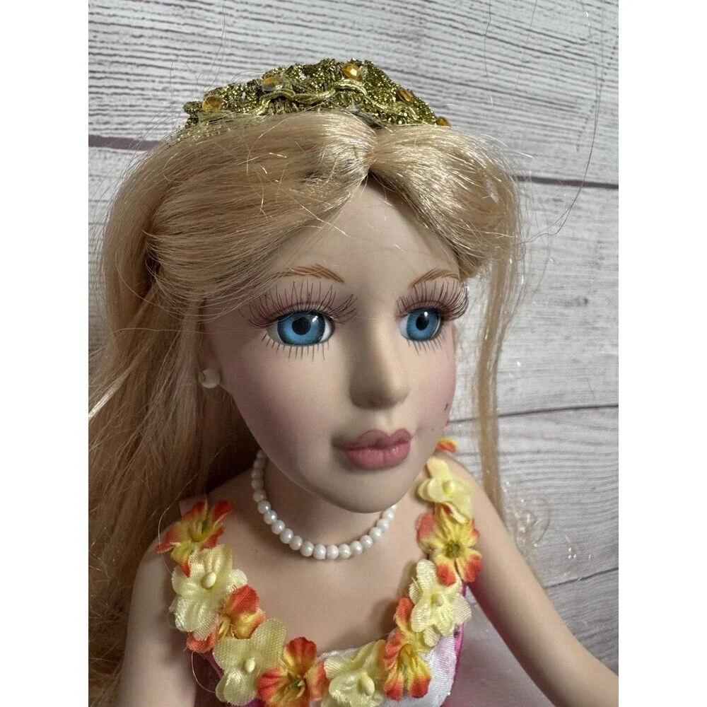 16” Porcelain Doll Ballerina Doll With Stand  NWOB